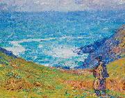 John Peter Russell Pecheur sur falaise Spain oil painting artist